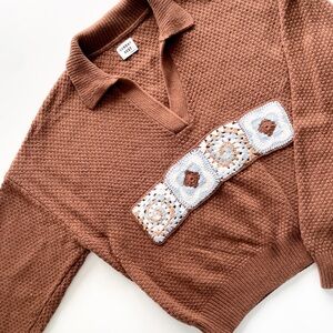 Sunday Best Crochet Square Lottie Sweater